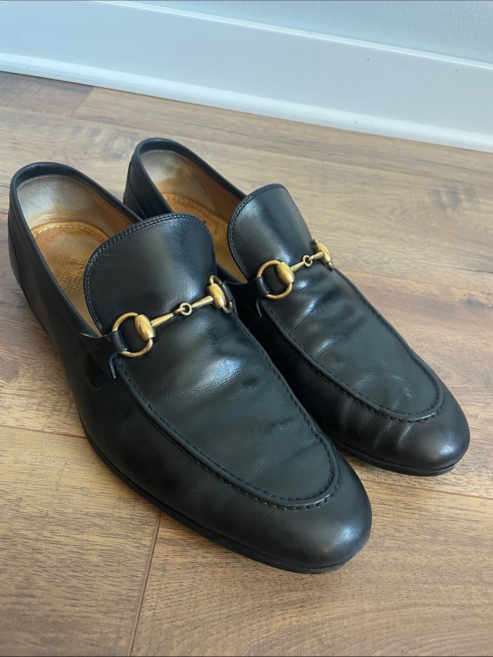 Gucci Men’s Jordaan Black Leather Loafers Size UK 8.5 US 9.5